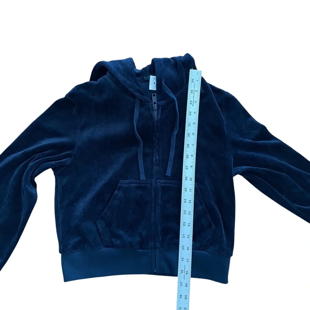 JOHN GALT / BRANDY MELVILLE Velour Full Zip Hoodie in Navy - New With Ta…
